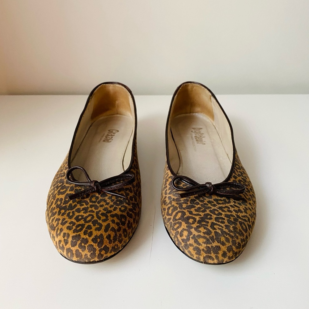 Vintage Ingledew’s Grazia Spanish Collection Suede Leapard Print Flats US 6.5